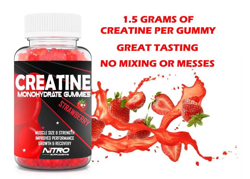Nitro Fight Wear Creatine Monohydrate Gummy, 60 Count