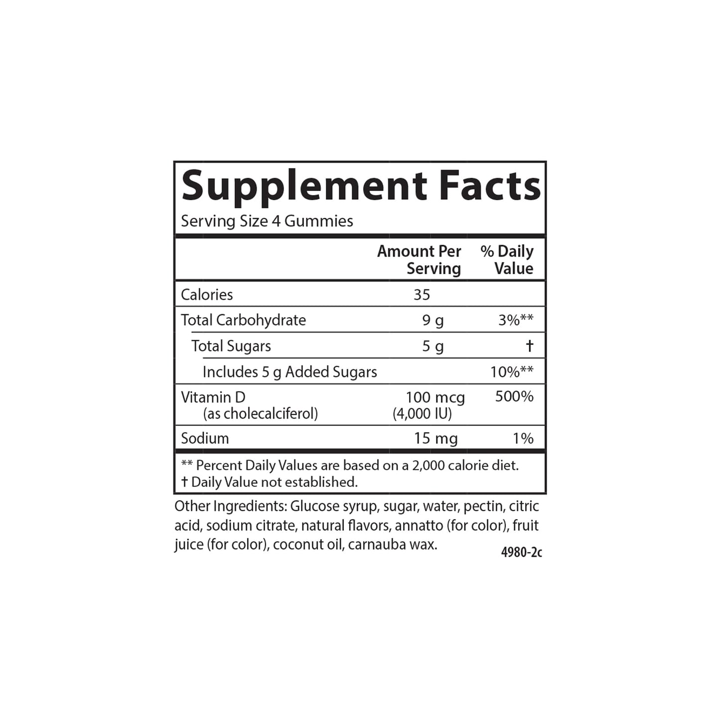 Carlson Super D3 Gummies 4,000 IU (100 mcg), 120 Vegetarian Gummies