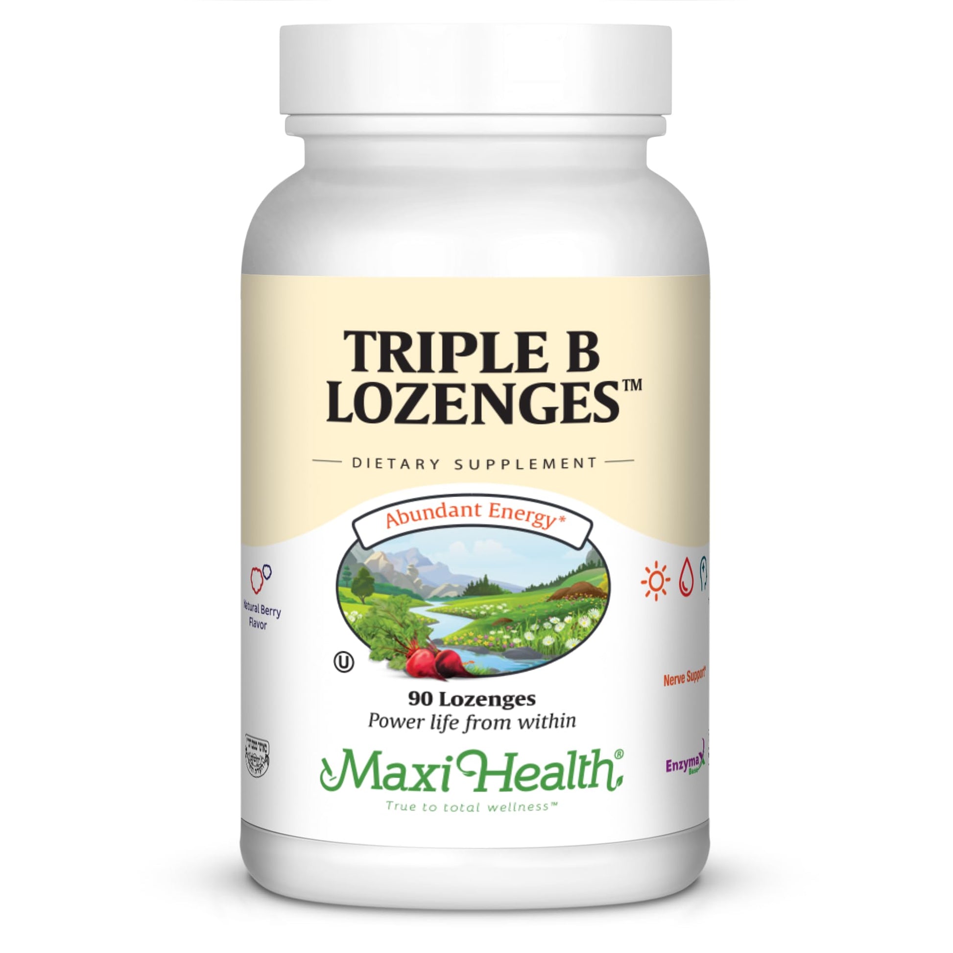 Maxi Health Triple B Lozenges Vitamin B12 & B6 & Biotin, Strawberry Flavor, 90 Count