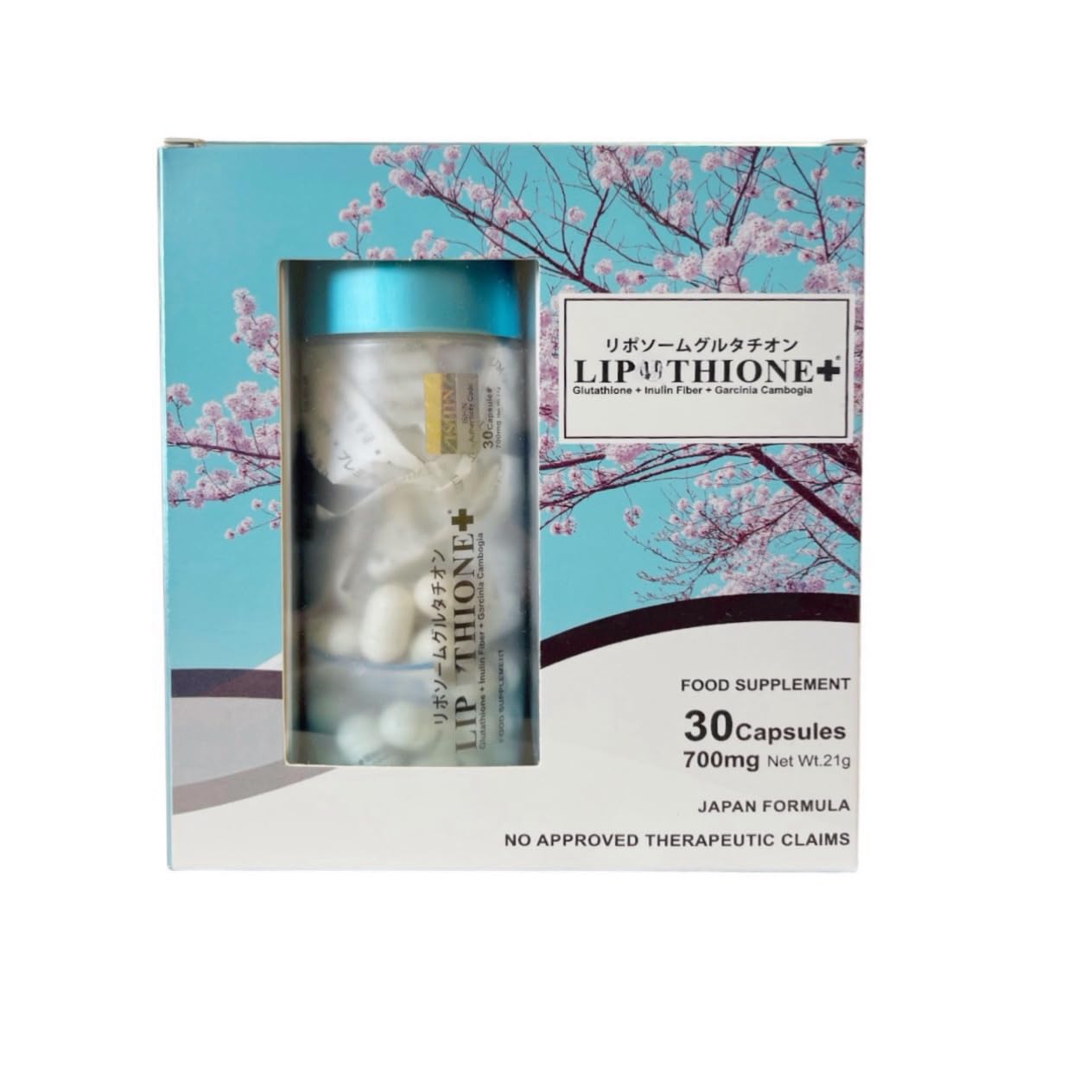 Generic Lip THIONE Plus by Ishin Beauty Liposomal Glutathione with Inulin Fiber and Garcinia Cambogia, 30 Capsules