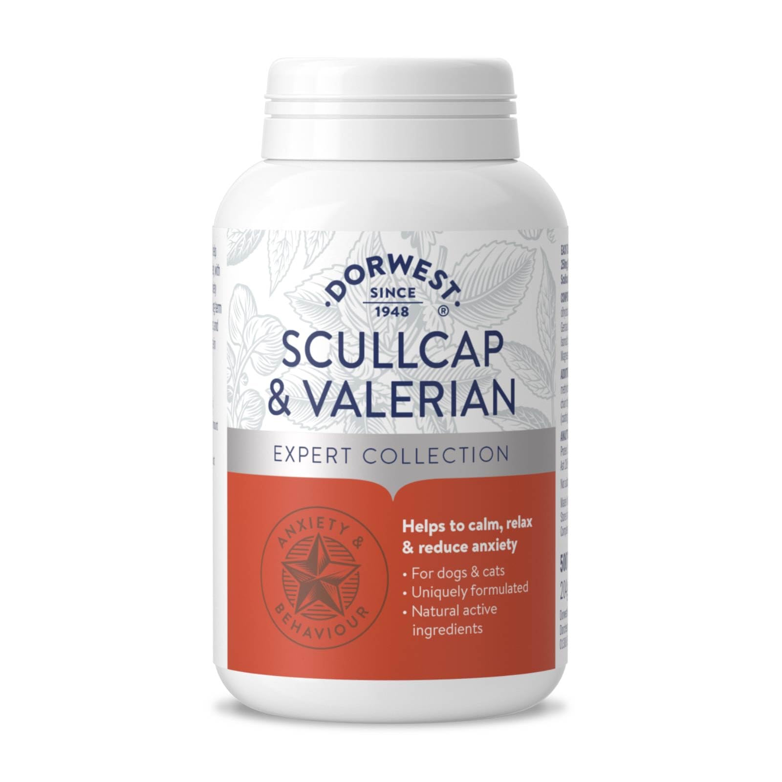 DORWEST HERBS Scullcap and Valerian Tablets, 500 Tablets