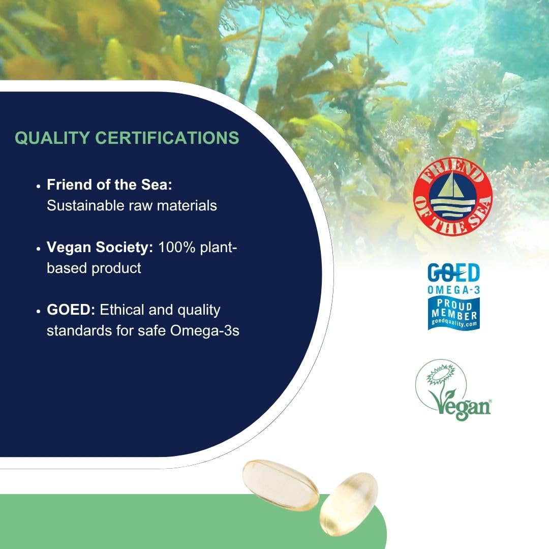 OMEGOR Veg Algae Oil Omega-3 Capsules, 60 Capsules