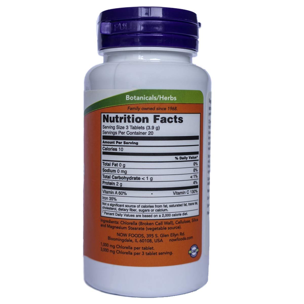 NOW Foods Chlorella Green Superfood 1000 mg Tablet, 60 Tablets