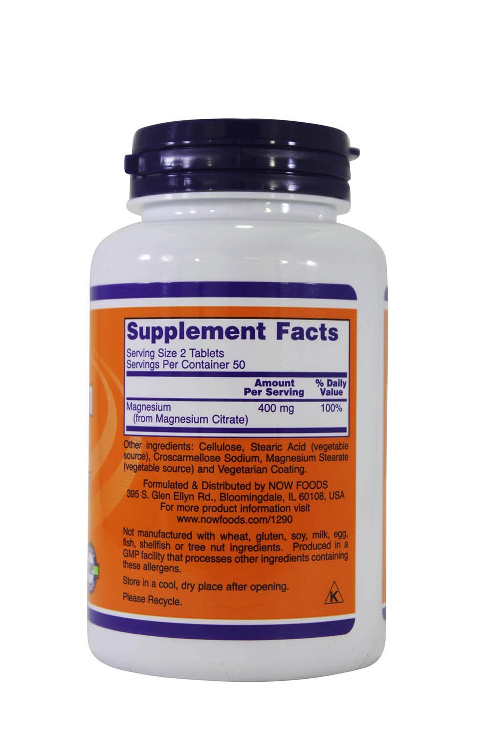 NOW Foods Magnesium Citrate 200mg Capsules, 200 Count
