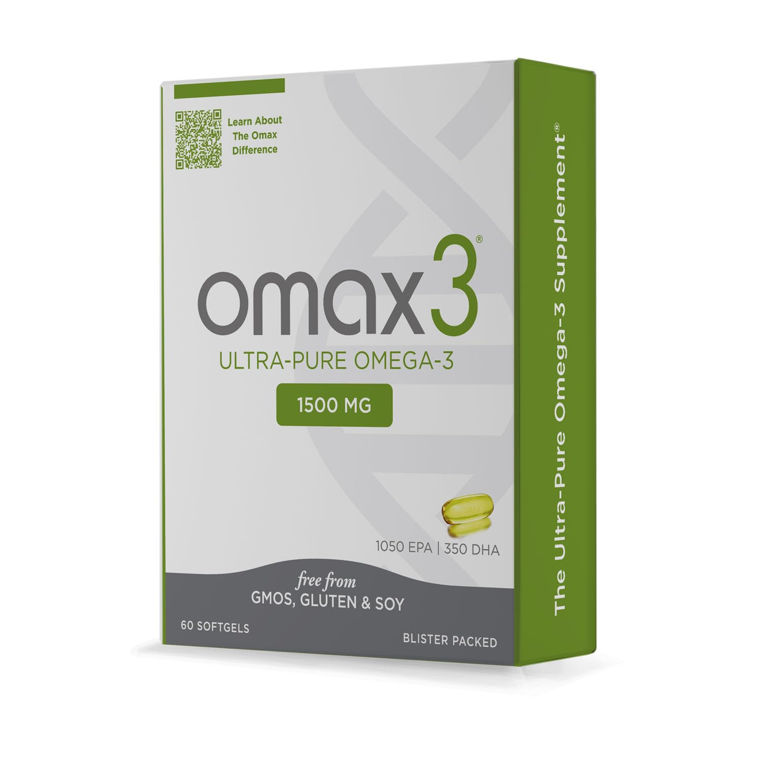 Omax3 Ultra - Pure Omega 3 Fish Oil Softgels 1500 mg EPA DHA, 60 Count