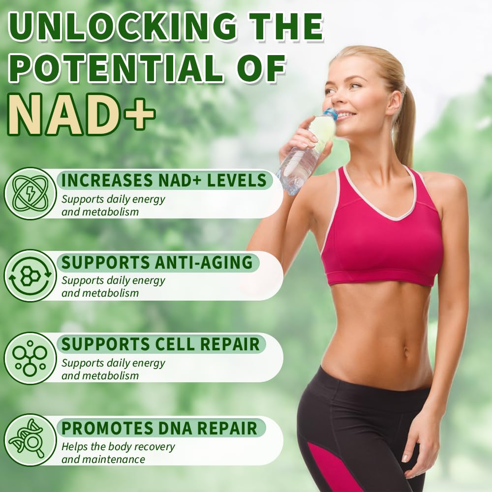 TWOHHACC NAD Nicotinamide Riboside Resveratrol 900mg Capsules 120 Count
