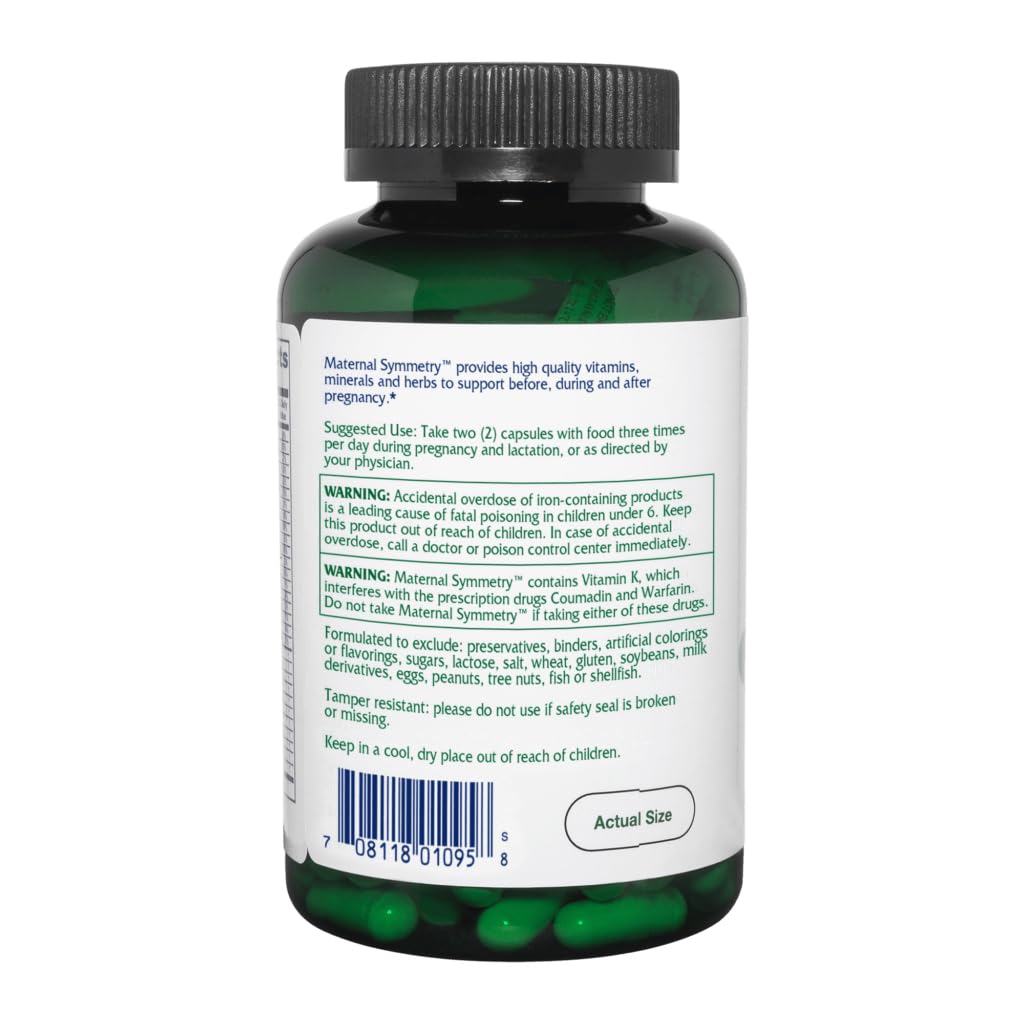 Vitanica Maternal Symmetry, Prenatal and Postnatal Vitamins Capsules 180 Count