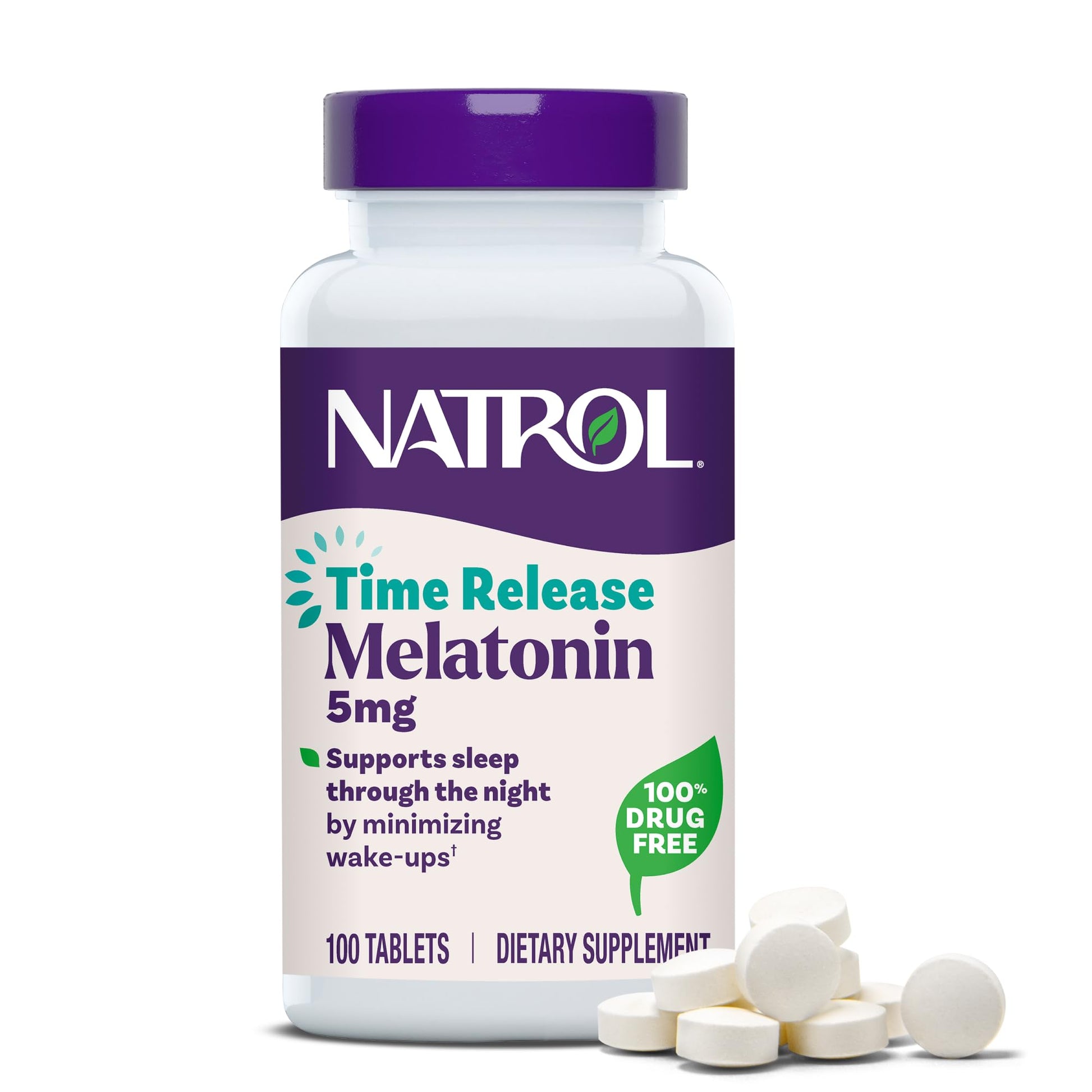 Natrol Melatonin 5 mg Time Release Nighttime Sleep Aid, 90 Tablets