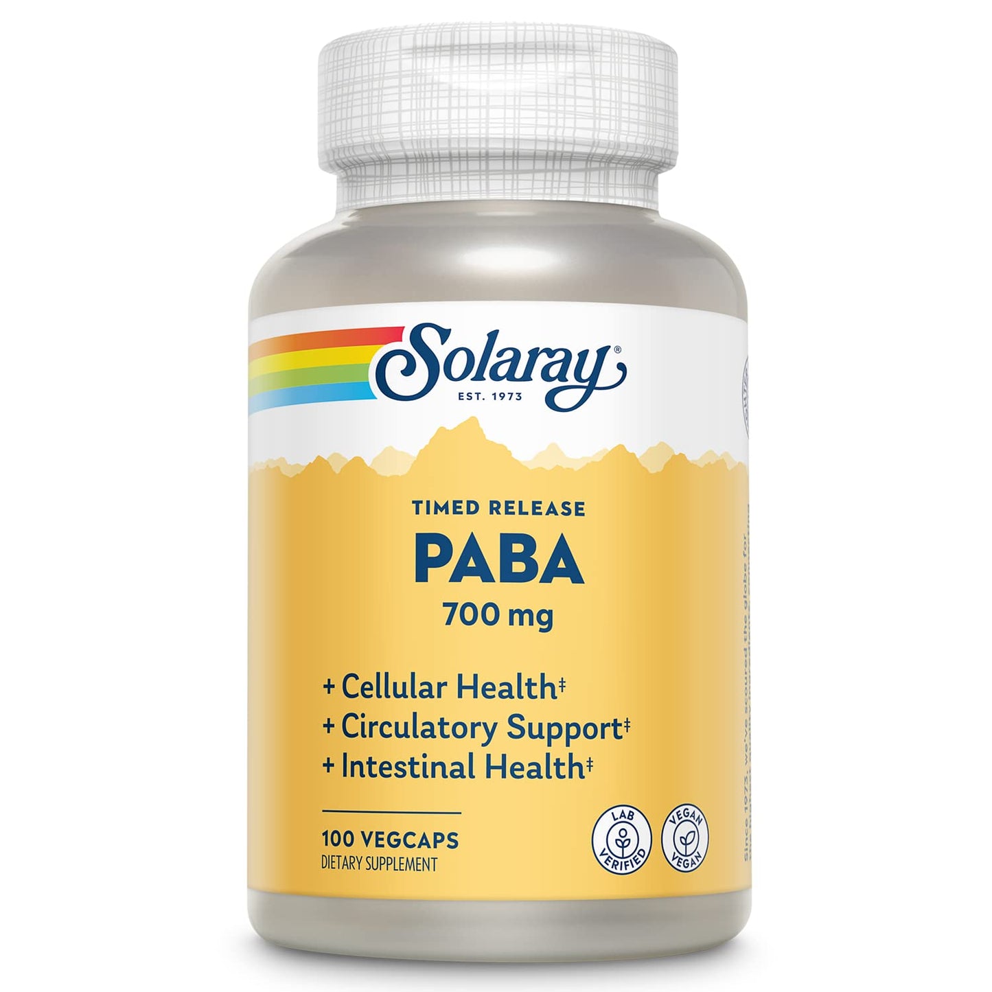 Solaray Paba TSTR Vitamin Capsules, 100 Count