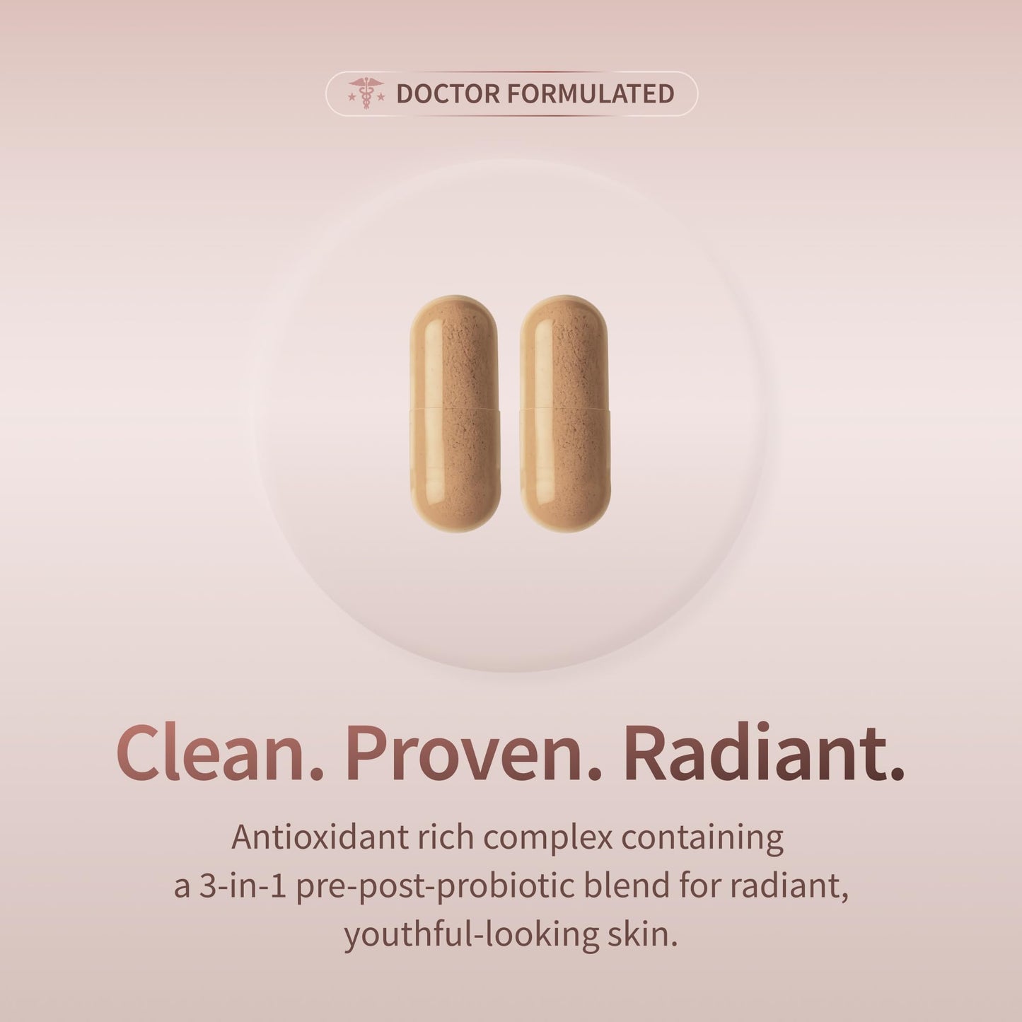 Snap Supplements Skin Glow Gut & Skin Probiotics Capsules, 60 Count