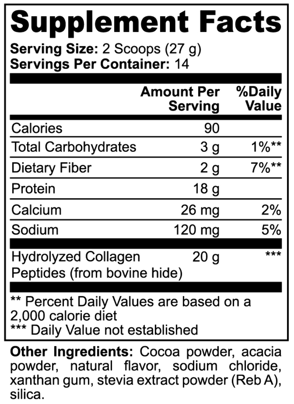 Minimo Nutrition Chocolate Grass-Fed Collagen Peptides Powder, 13.3 oz, 1 Pack