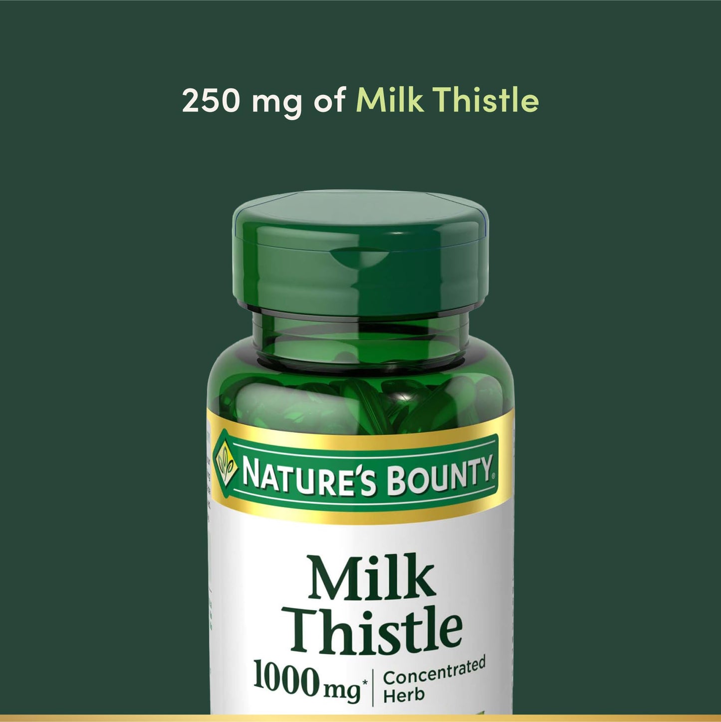 Nature's Bounty Milk Thistle 1000mg Rapid Release Softgels, 50 Count