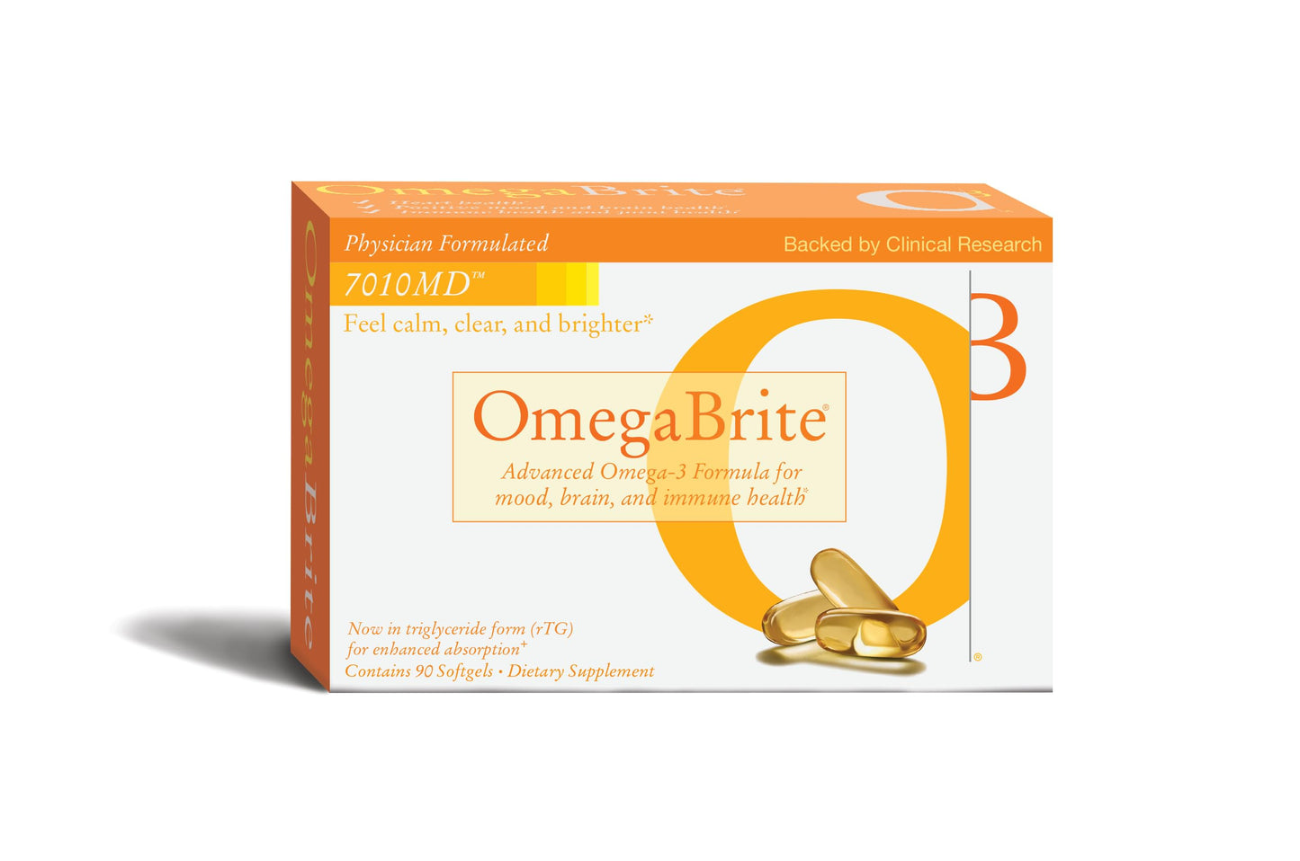 OmegaBrite 7010MD Advanced Omega-3 Formula Softgels, 1140 mg EPA per Serving, 90 Count