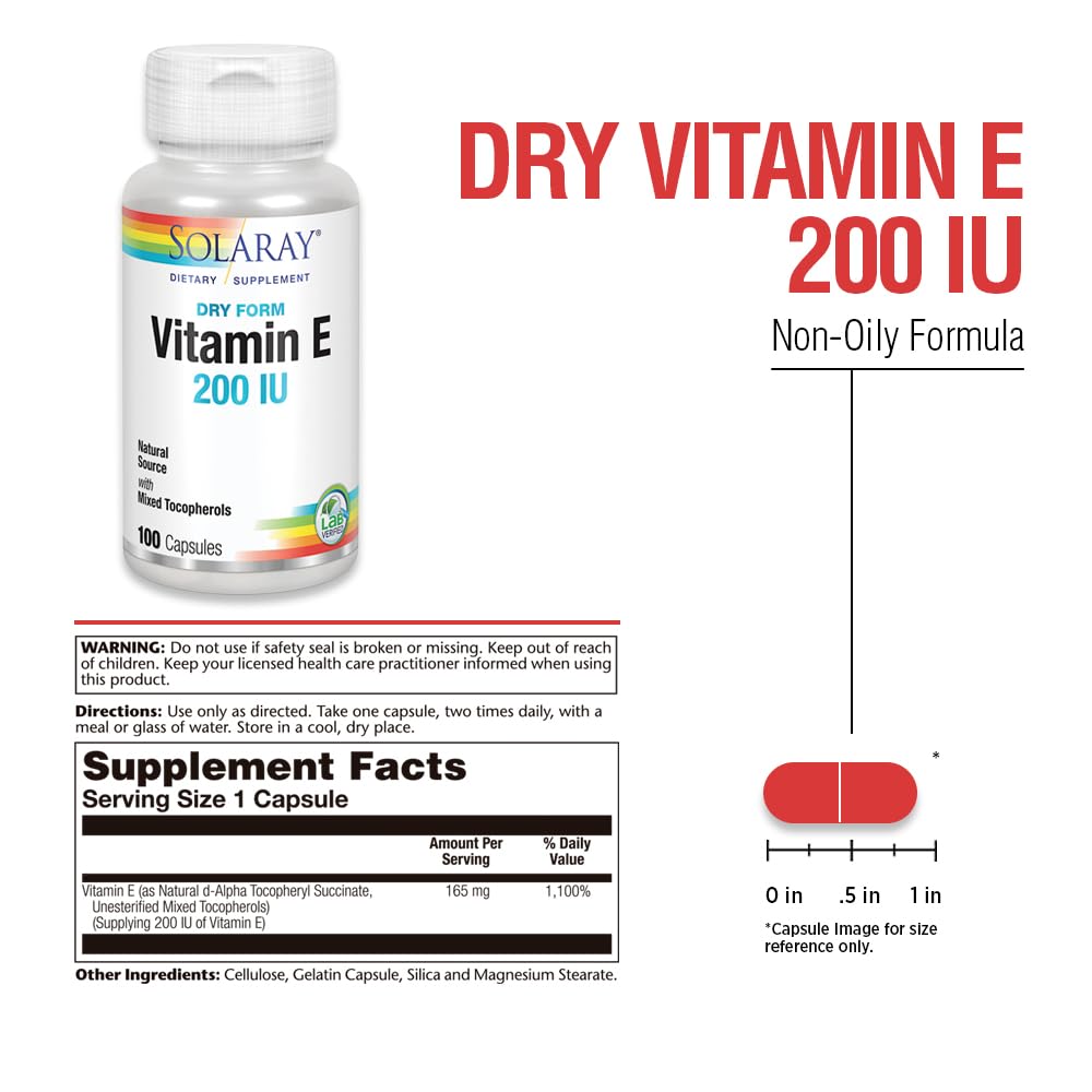 SOLARAY Vitamin E Capsule 100 Count