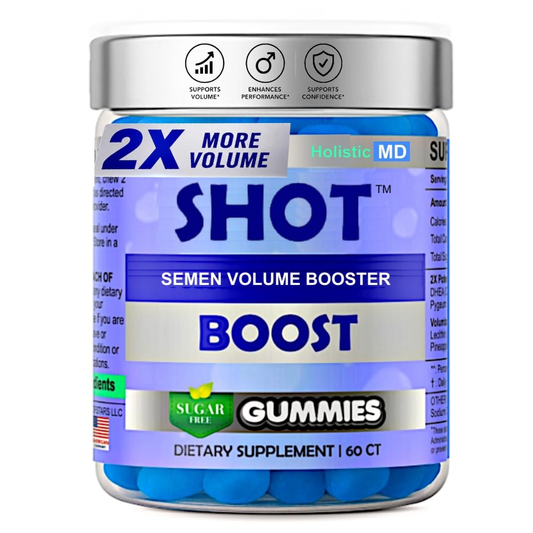 Holistic MD Semen Volume Booster Male Fertility Supplement Gummies, 60 Count