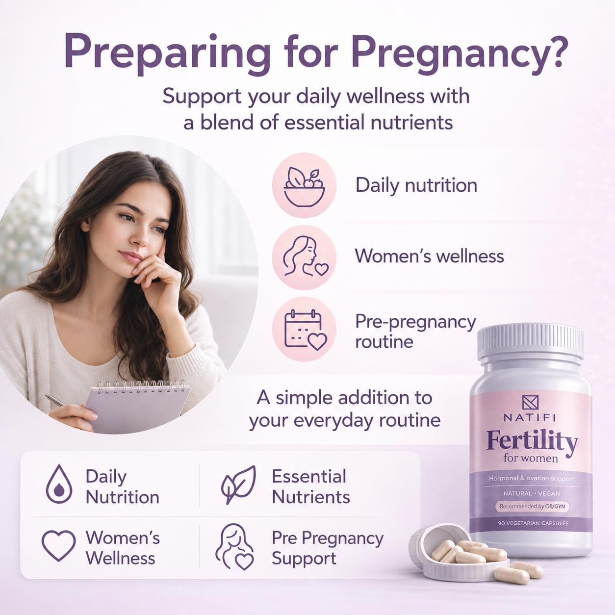 Natifi Conception Fertility Prenatal Vitamins Capsule, 60 Count