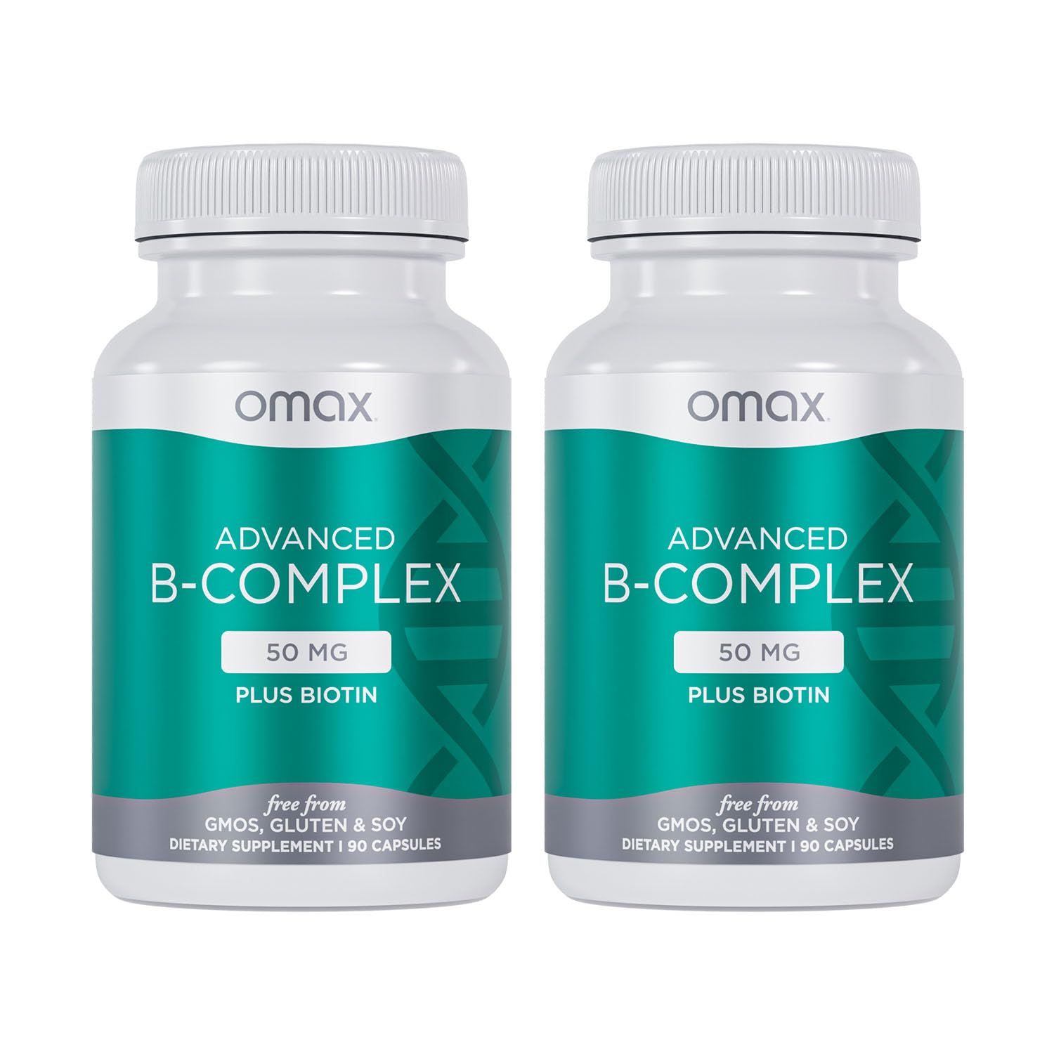 Omax3 Vitamin B Complex 50MG with Biotin Capsules, 180 Count
