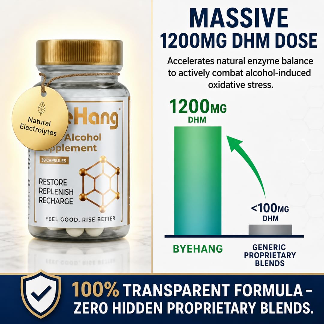 ByeHang Post-Drinking DHM 1200mg Supplement Liver Support Capsule, 39 Count