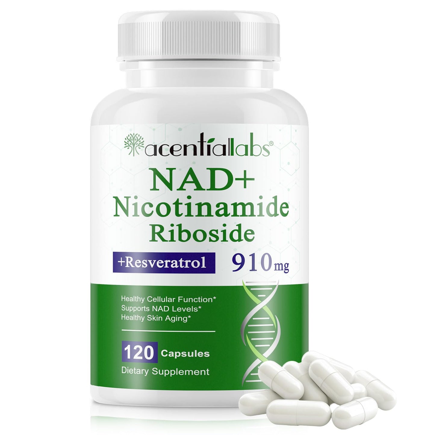 NIFEISHI NAD+ Supplement Nicotinamide Riboside Liposomal, 910 mg, 120 Capsules