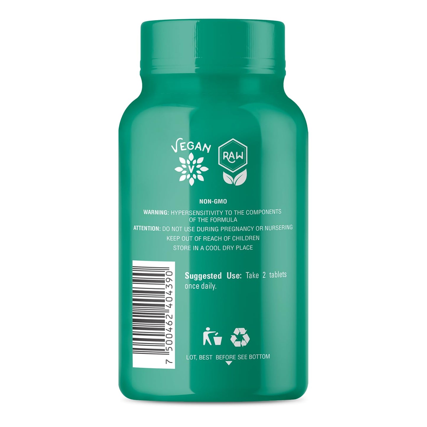 OS Organic Side Organic Greens (Spirulina, Wheatgrass & Moringa) Tablets 3.4 Ounce