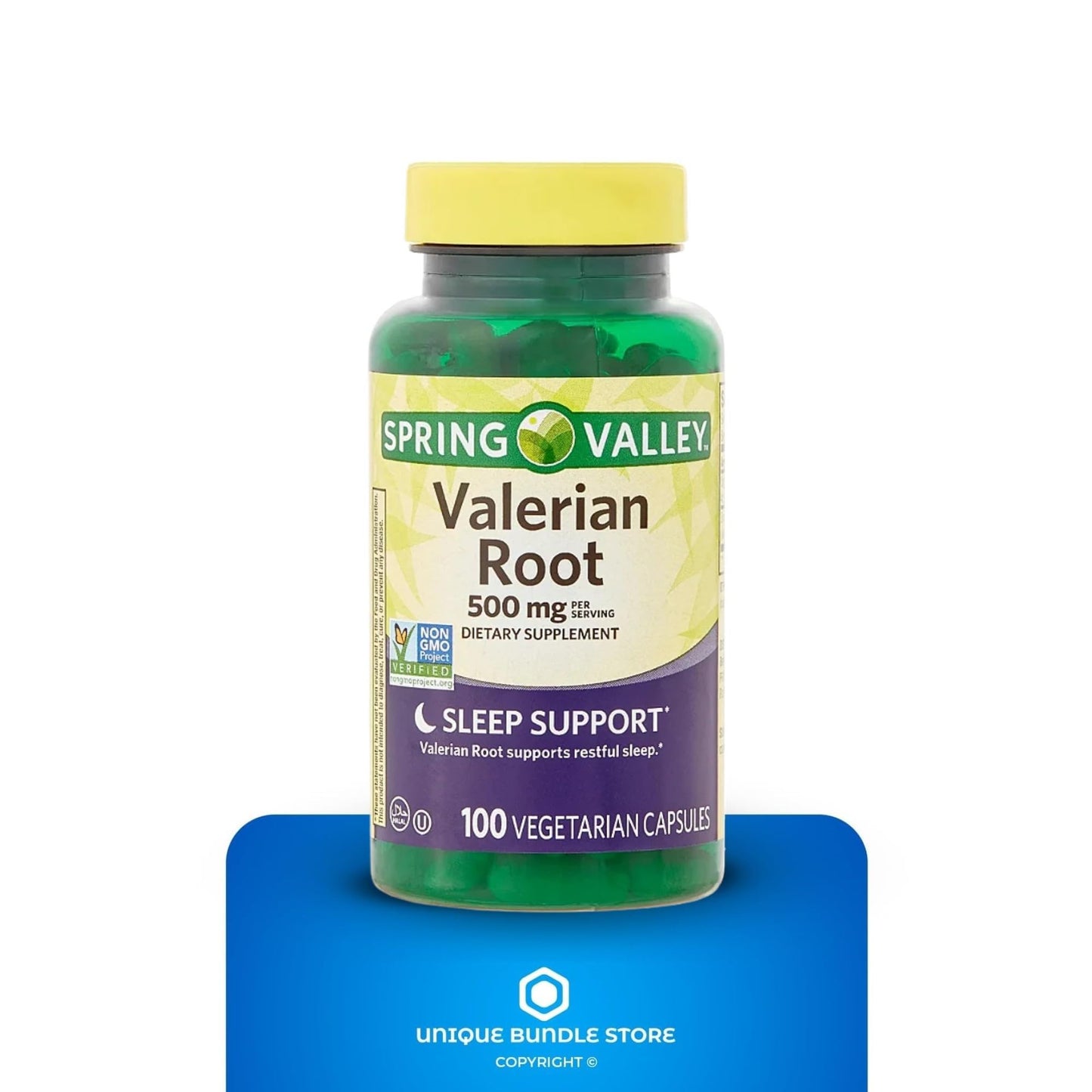 Unique Bundle Store Valerian Root 500mg Capsules, 200 Count