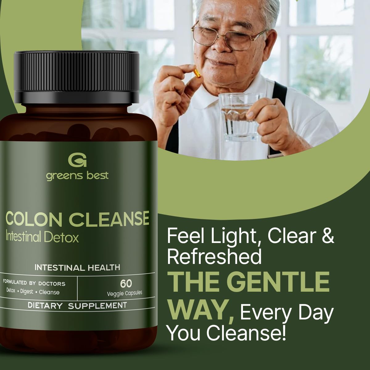 GREEN'S BEST Colon Cleanse Capsules, 60 Count