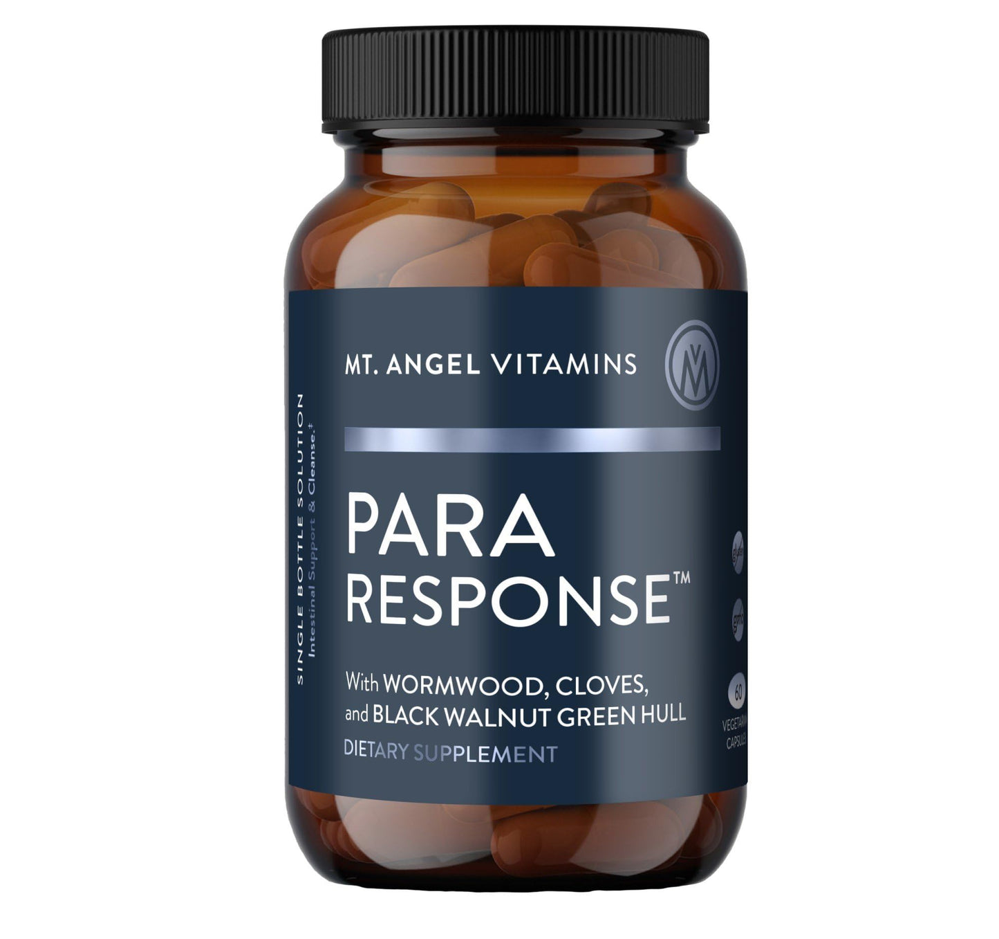 Mt. Angel Vitamins para Response Intestinal Health Support Digestive Aid Black Walnut Wormwood Non-GMO Vegan 60 Capsules
