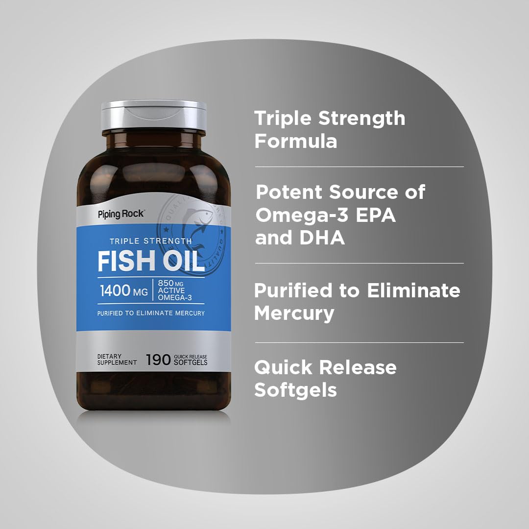 Piping Rock Fish Oil Omega 3 Softgels 190