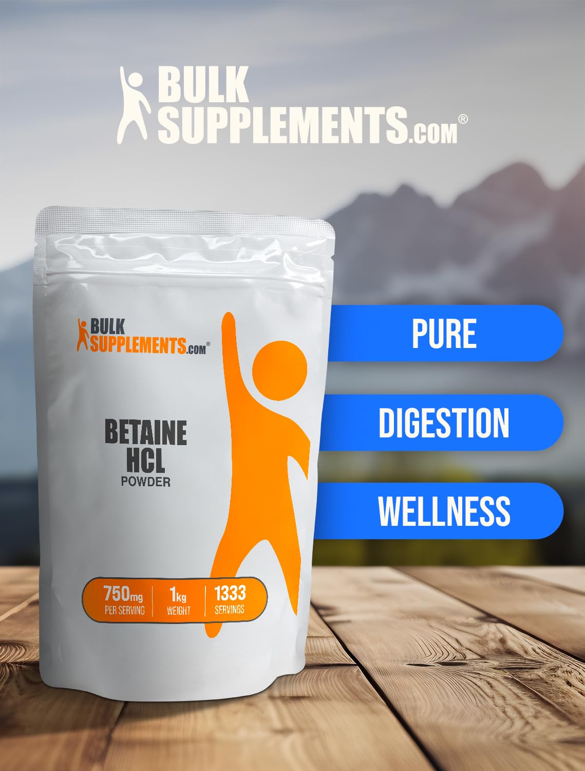 BulkSupplements Betaine HCl Powder, 750 mg