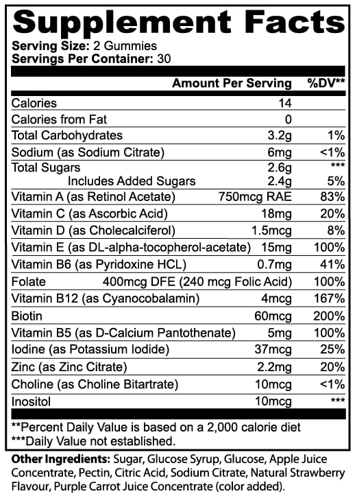 ZMZM LABS Multivitamin Gummies 60 Count