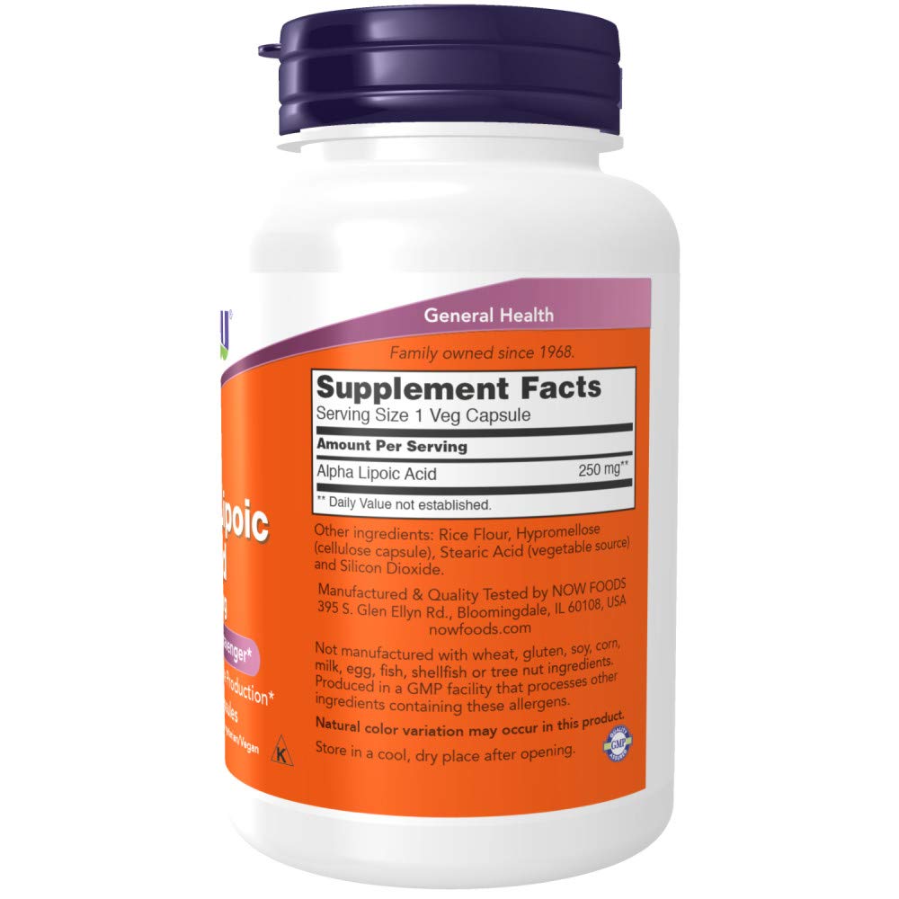 NOW Foods Alpha Lipoic Acid 250mg Capsule, 240 Count
