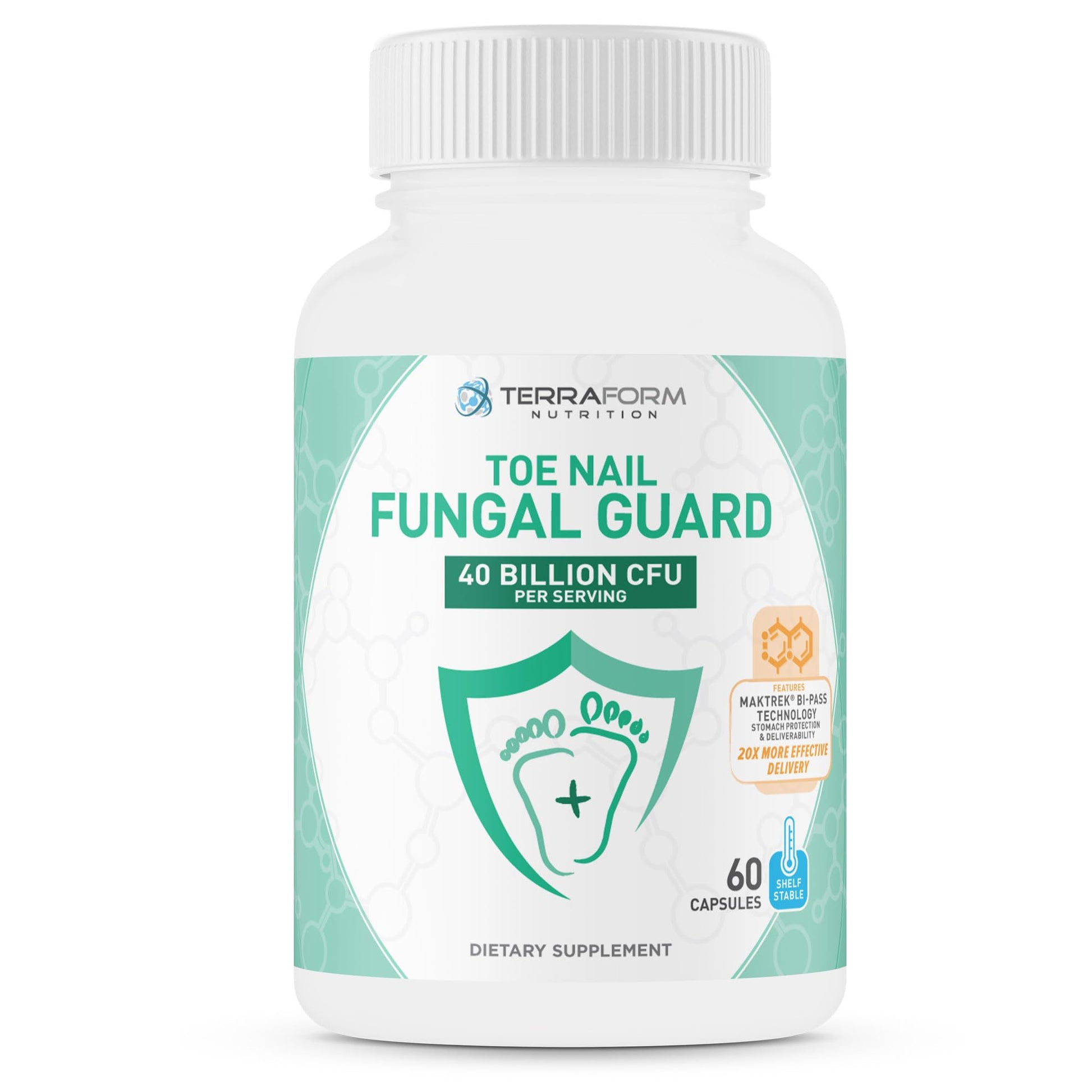 TerraForm Nutrition Toenail Fungal Guard - Probiotic Fungus Inhibitor Capsule 1 Count
