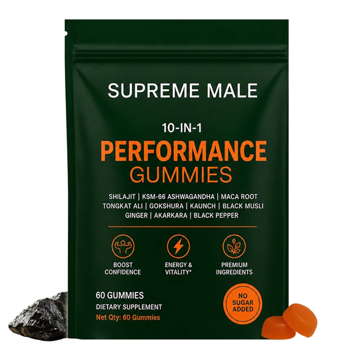 LUXEBARE Supreme Male 10 in 1 Alpha Gummies, 60 Count