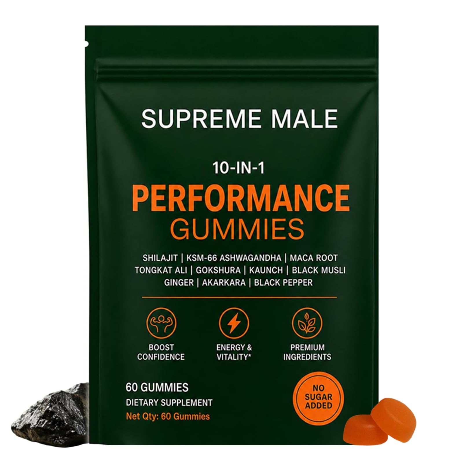 LUXEBARE Supreme Male 10 in 1 Alpha Gummies, 60 Count