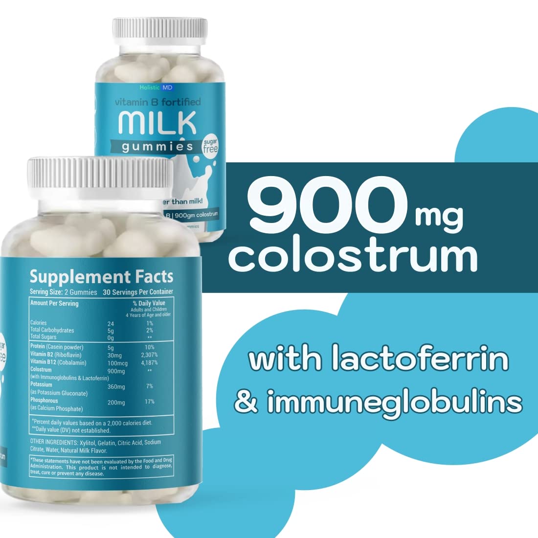 Holistic MD Colostrum Supplement Gummies, 60 Count
