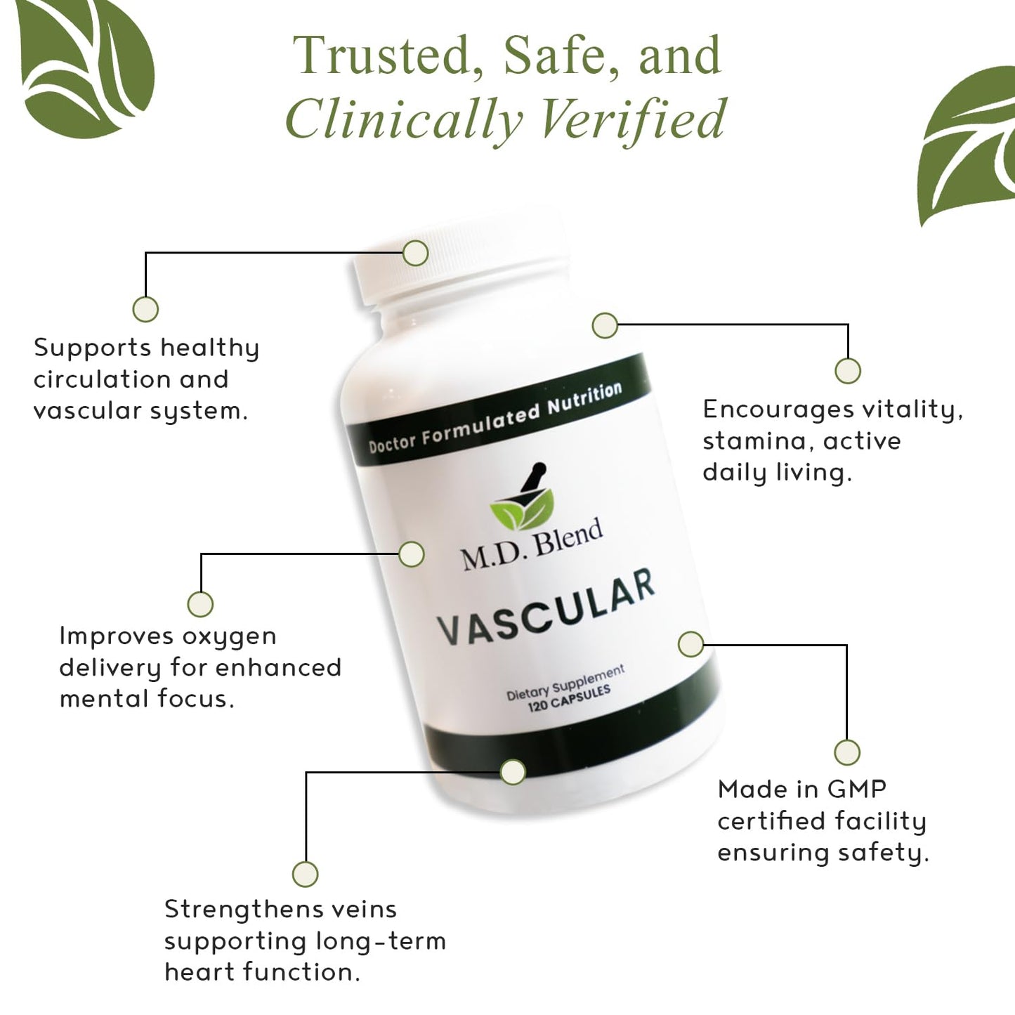 M.D. Blend L-Arginine Vascular Support Capsule 240 Capsules