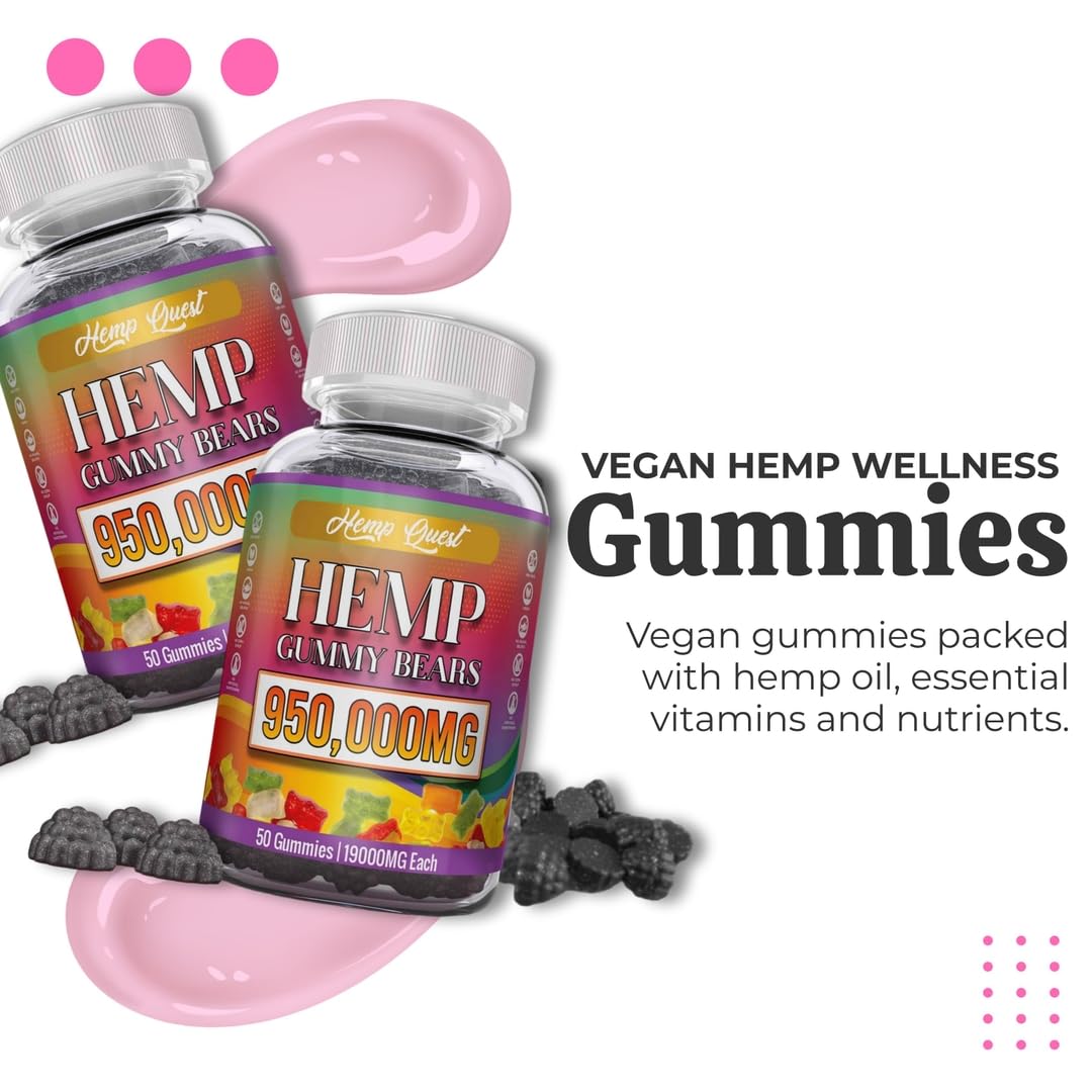 The CBD Project Natural Hemp Gummies High Potency Pure Organic Hemp Oil, Gummy, 50 Count