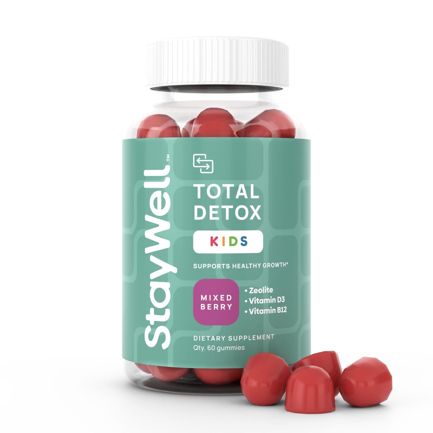 Stay-Well Naturals Natural Zeolite Heavy Metal Detox for Kids Gummies, 60 Gummies
