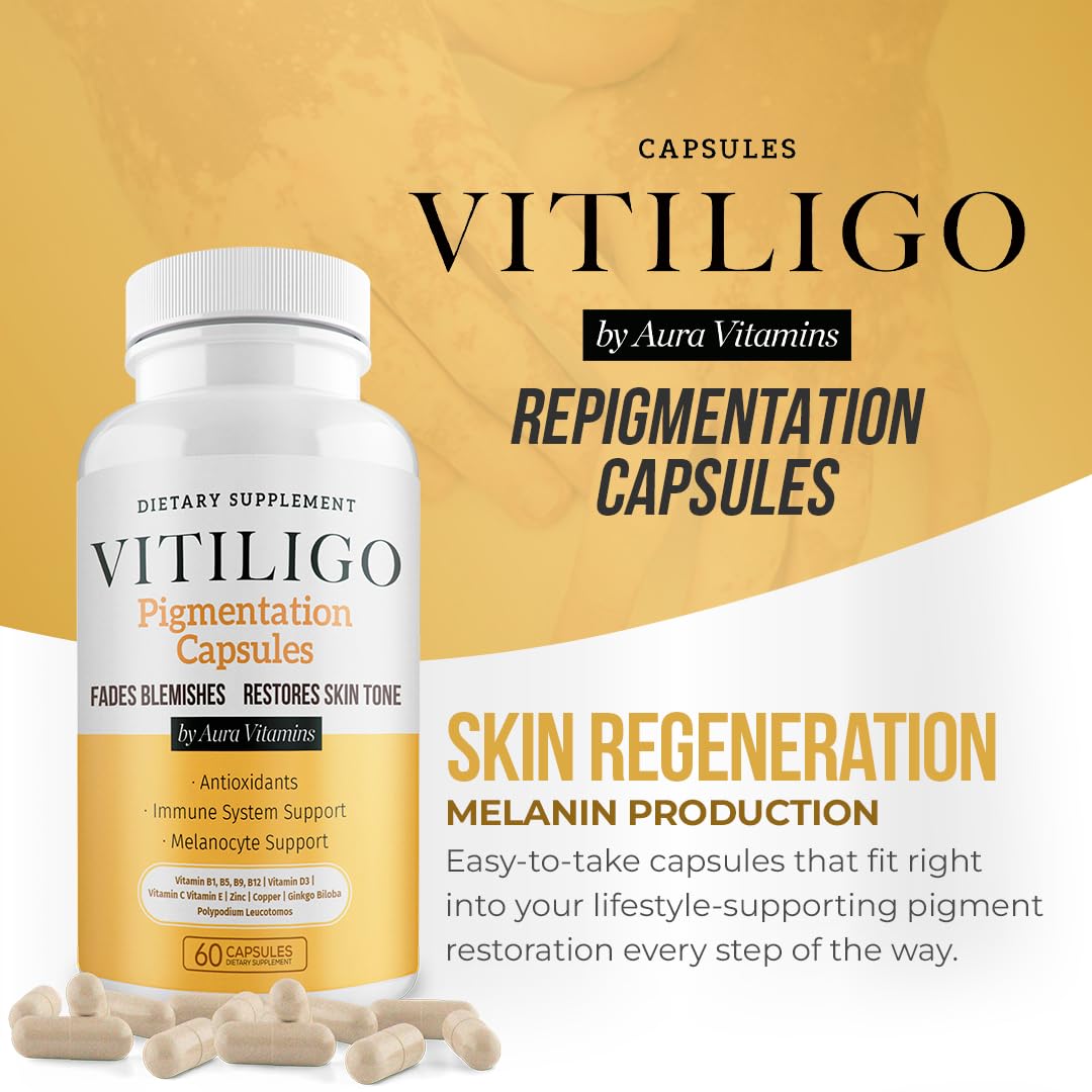 Aura Vitamins Dermawonder Vitiligo Capsules 60 Count