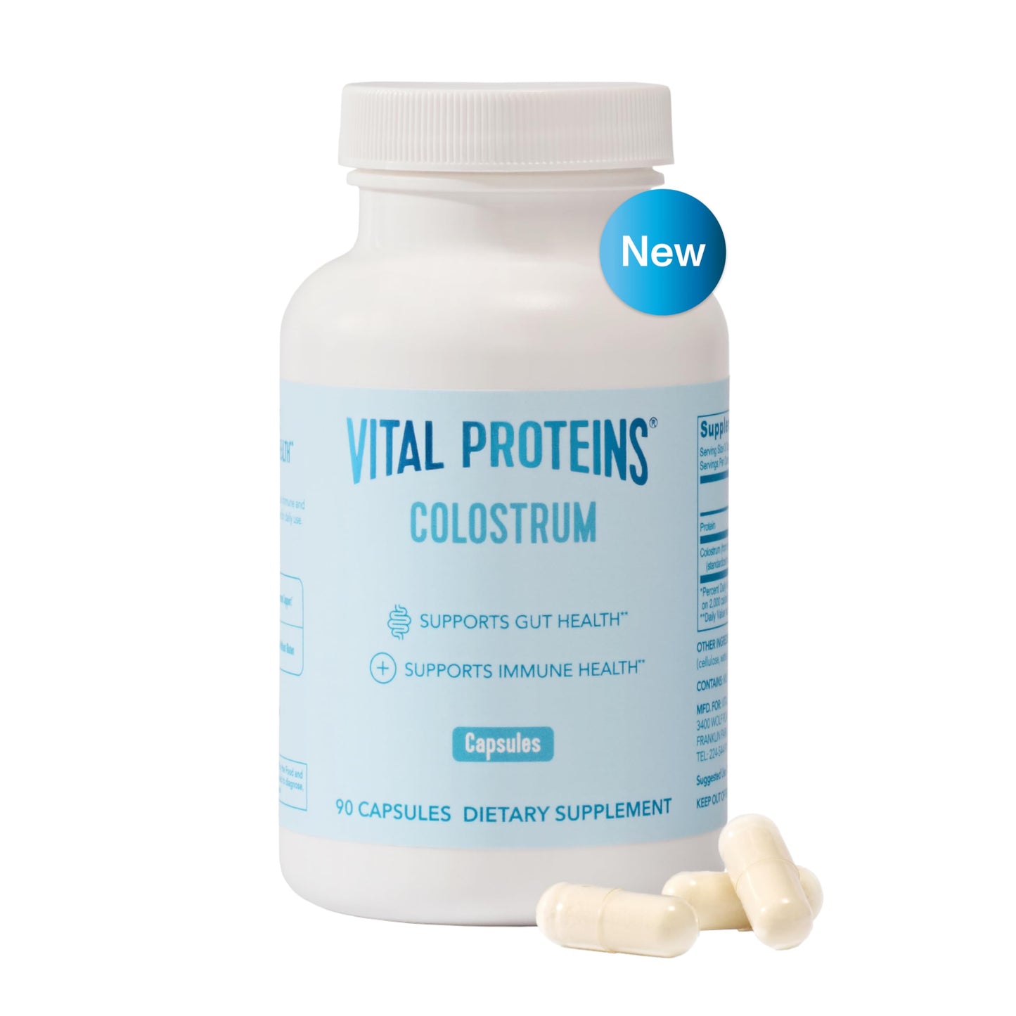 Vital Proteins Bovine Colostrum Supplement 90 Capsules