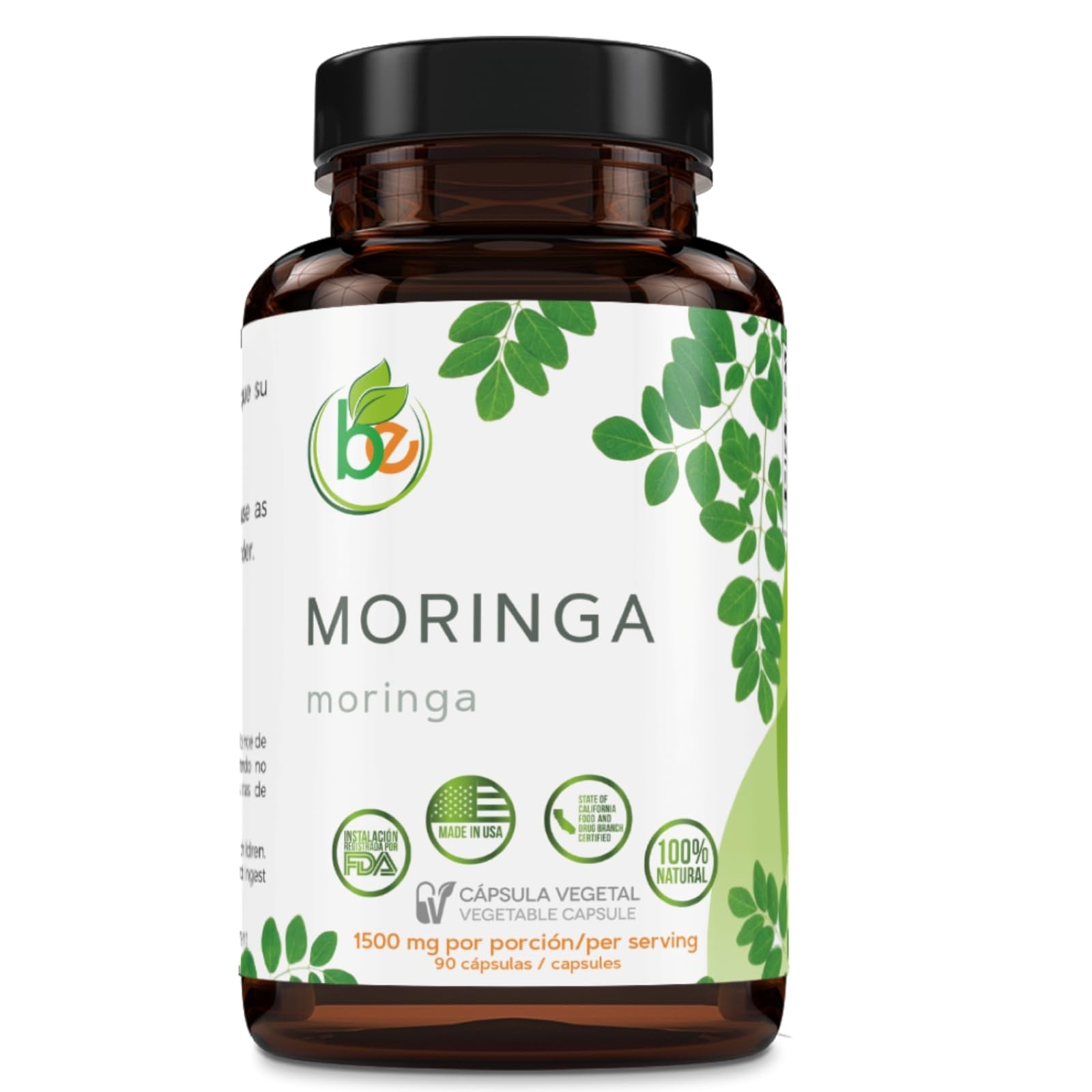 B-Experts Moringa Organic Capsules, Vegetable Capsule, 1 Count