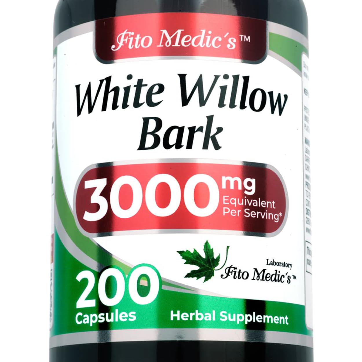 FITO MEDIC'S White Willow Bark Supplement Capsule 1 Count