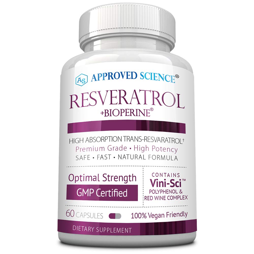 Approved Science Resveratrol 1000 mg Trans-Resveratrol Capsule, 60 Count