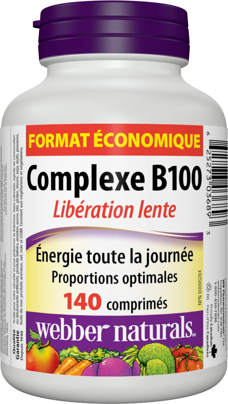 Webber Naturals Vitamin B100 Complex Time Release Tablet, 1 Tablet