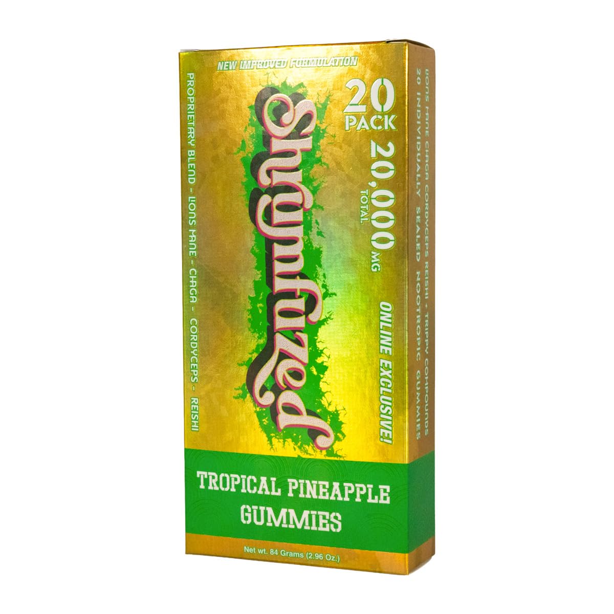 Shrumfuzed Proprietary Nootropic Gummy Lion's Mane, Reishi, Chaga, and Cordycep Nootropic Mushroom Blend, 20 Gummies