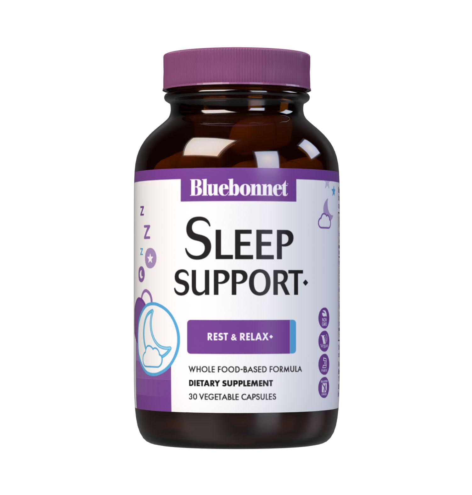 BlueBonnet Targeted Choice Sleep Support, Rest & Relaxation Whole Food-Based Formula Capsule, 30 Capsules
