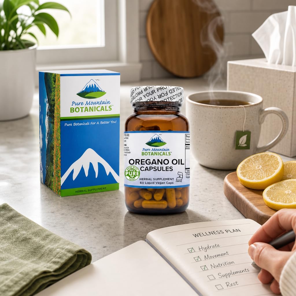 Pure Mountain Botanicals Oregano Oil Capsules 60 Count