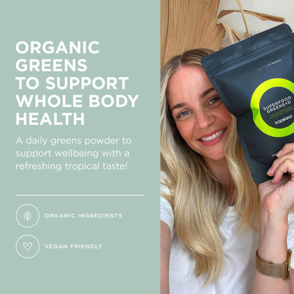 Tropeaka Superfood Greens + D Powder, 20 Servings