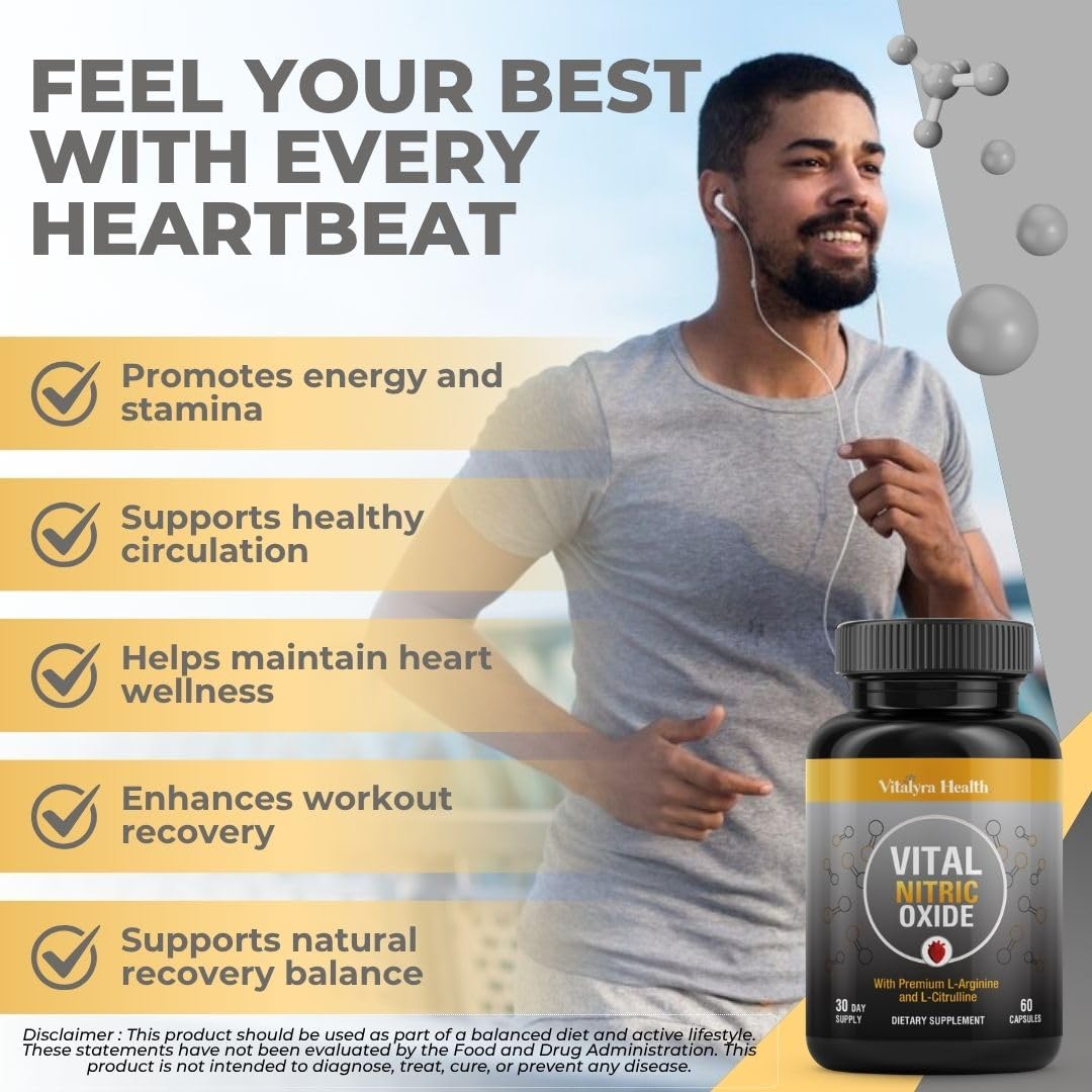 Vitalyra Health Nitric Oxide Supplements for Men Capsules 180