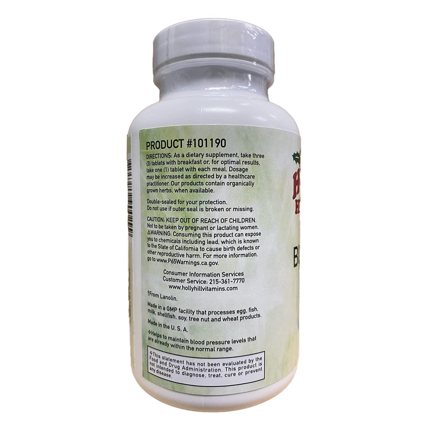 Holly Hill Health Foods Blood Pressure Formula Tablet, 90 Tablets